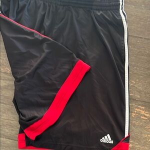 Adidas Black Shorts with Red Trim